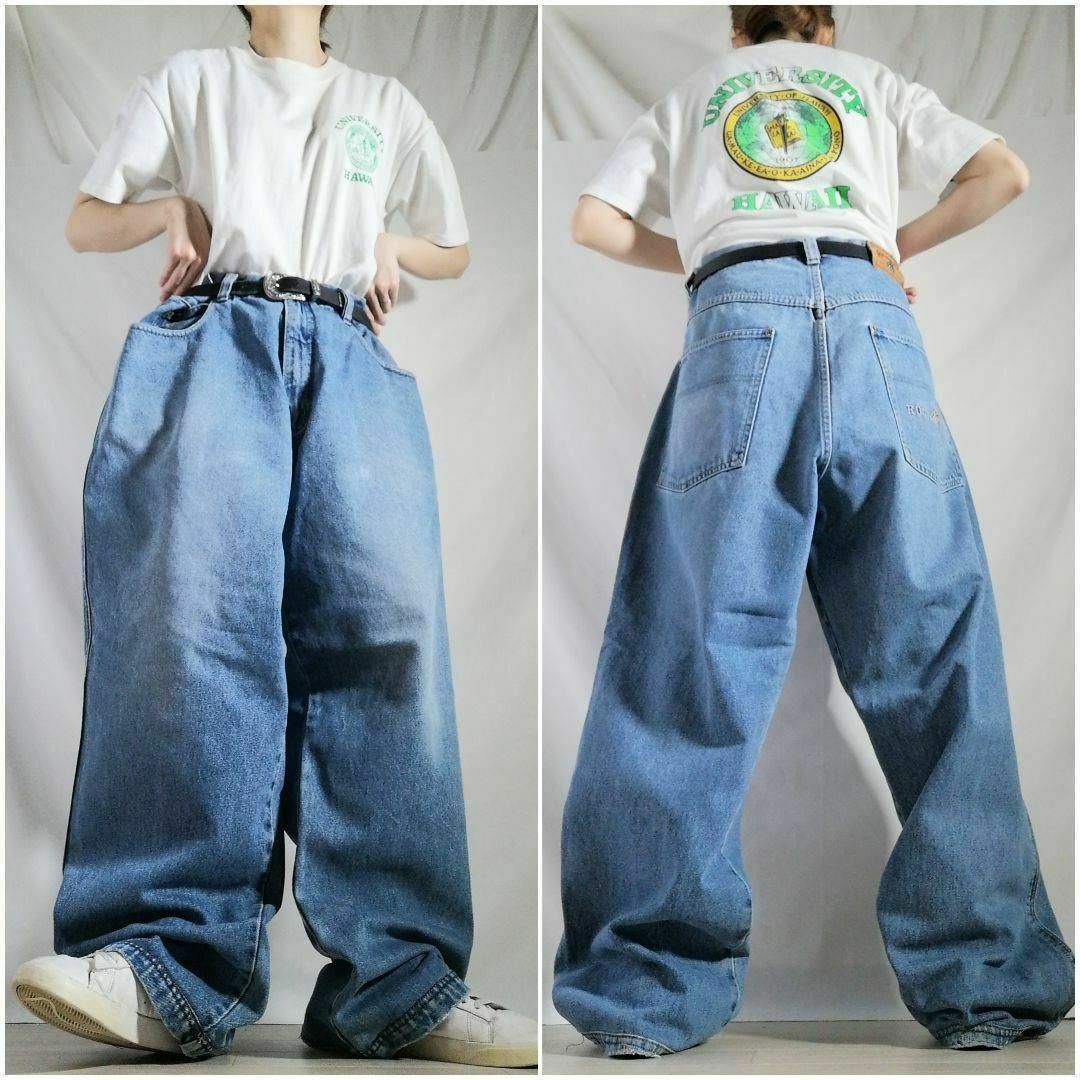 Rocawear - 90s ロカウェア バックロゴ刺繍 デニム バギーパンツ Rocawear - 90s ロカウェア バックロゴ刺繍 デニム バギーパンツ