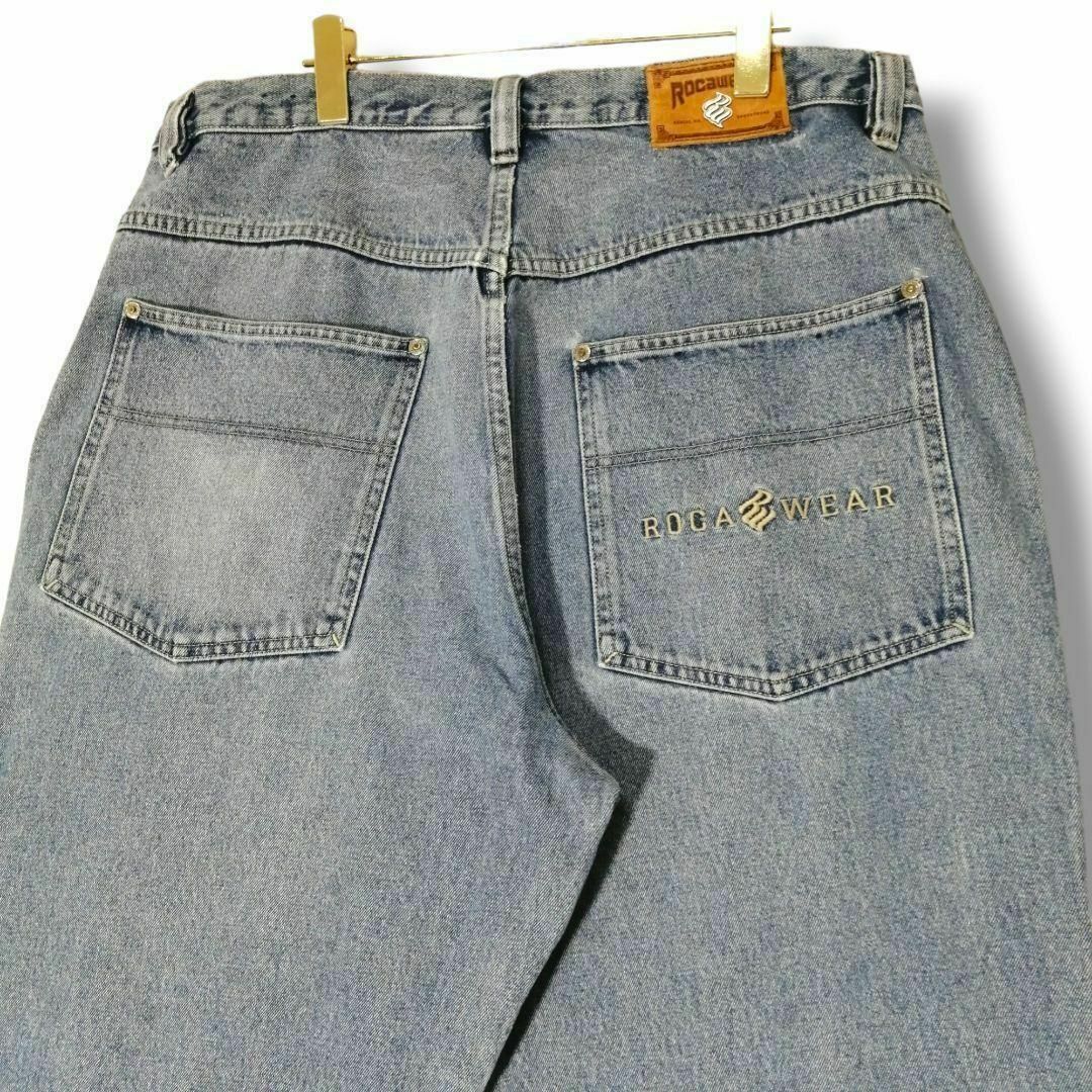 Rocawear - 90s ロカウェア バックロゴ刺繍 デニム バギーパンツ Rocawear - 90s ロカウェア バックロゴ刺繍 デニム バギーパンツ