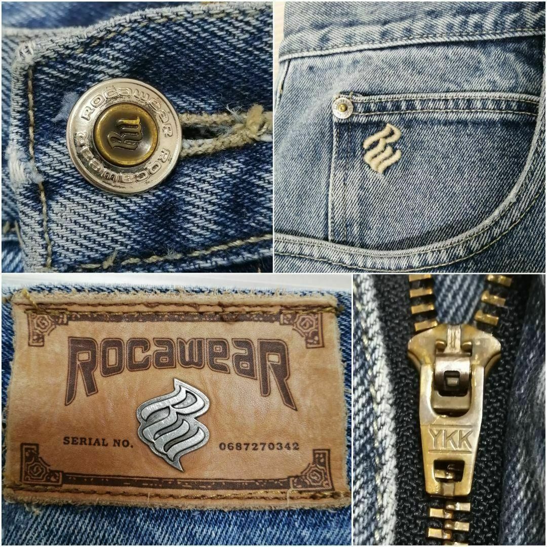 Rocawear - 90s ロカウェア バックロゴ刺繍 デニム バギーパンツ Rocawear - 90s ロカウェア バックロゴ刺繍 デニム バギーパンツ