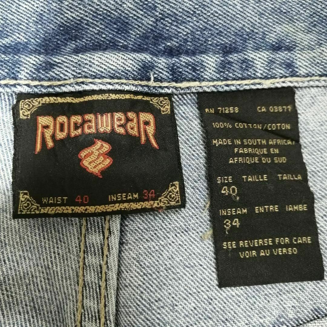 Rocawear - 90s ロカウェア バックロゴ刺繍 デニム バギーパンツ Rocawear - 90s ロカウェア バックロゴ刺繍 デニム バギーパンツ