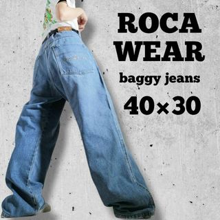 Rocawear - 90s ロカウェア バックロゴ刺繍 デニム バギーパンツ Rocawear - 90s ロカウェア バックロゴ刺繍 デニム バギーパンツ