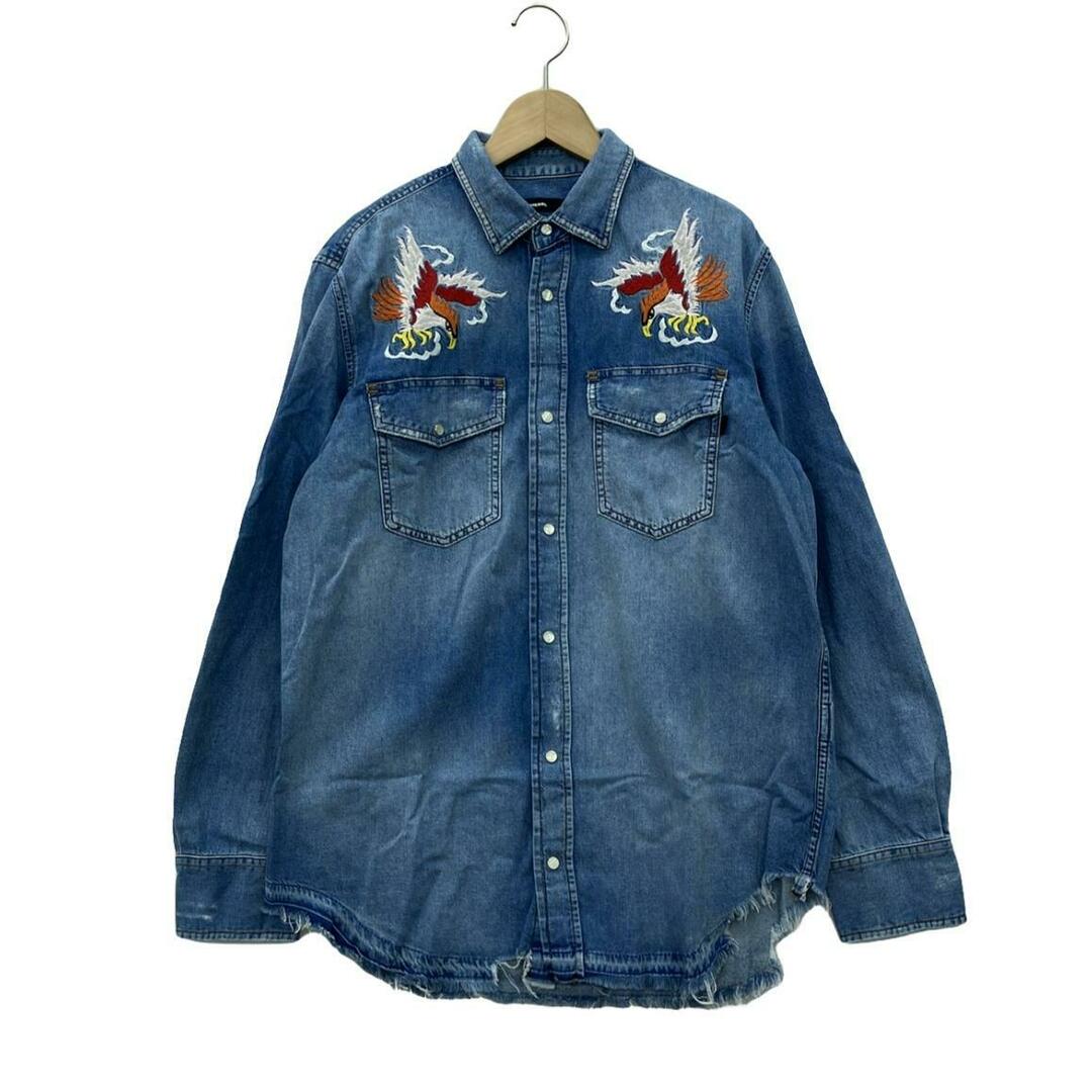 DIESEL - ディーゼル DIESEL ダメージデニムジャケット 鳥 刺繍 DIESEL - ディーゼル DIESEL ダメージデニムジャケット 鳥 刺繍
