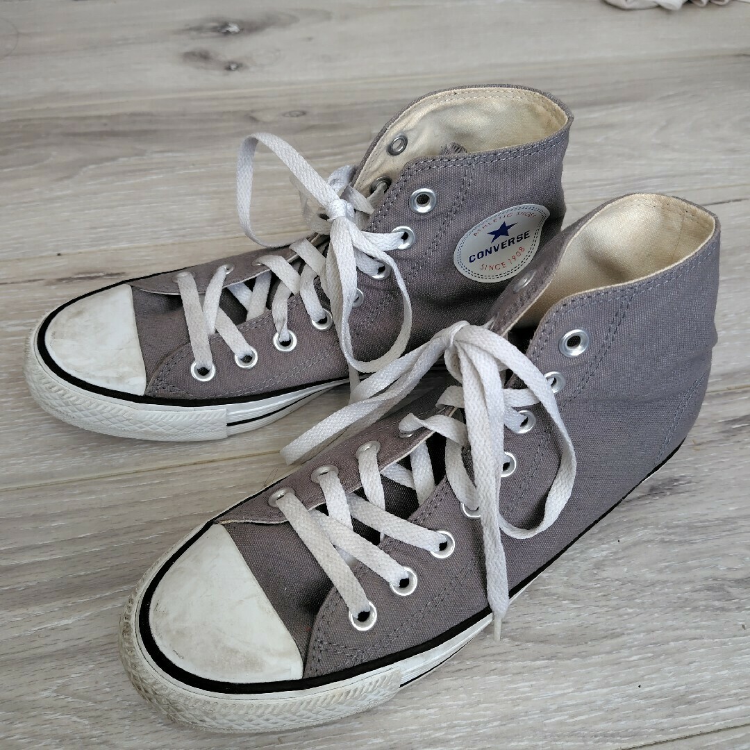 CONVERSE - コンバース ハイカットスニーカー グレー 25cmの通販 CONVERSE - コンバース ハイカットスニーカー グレー 25cmの通販