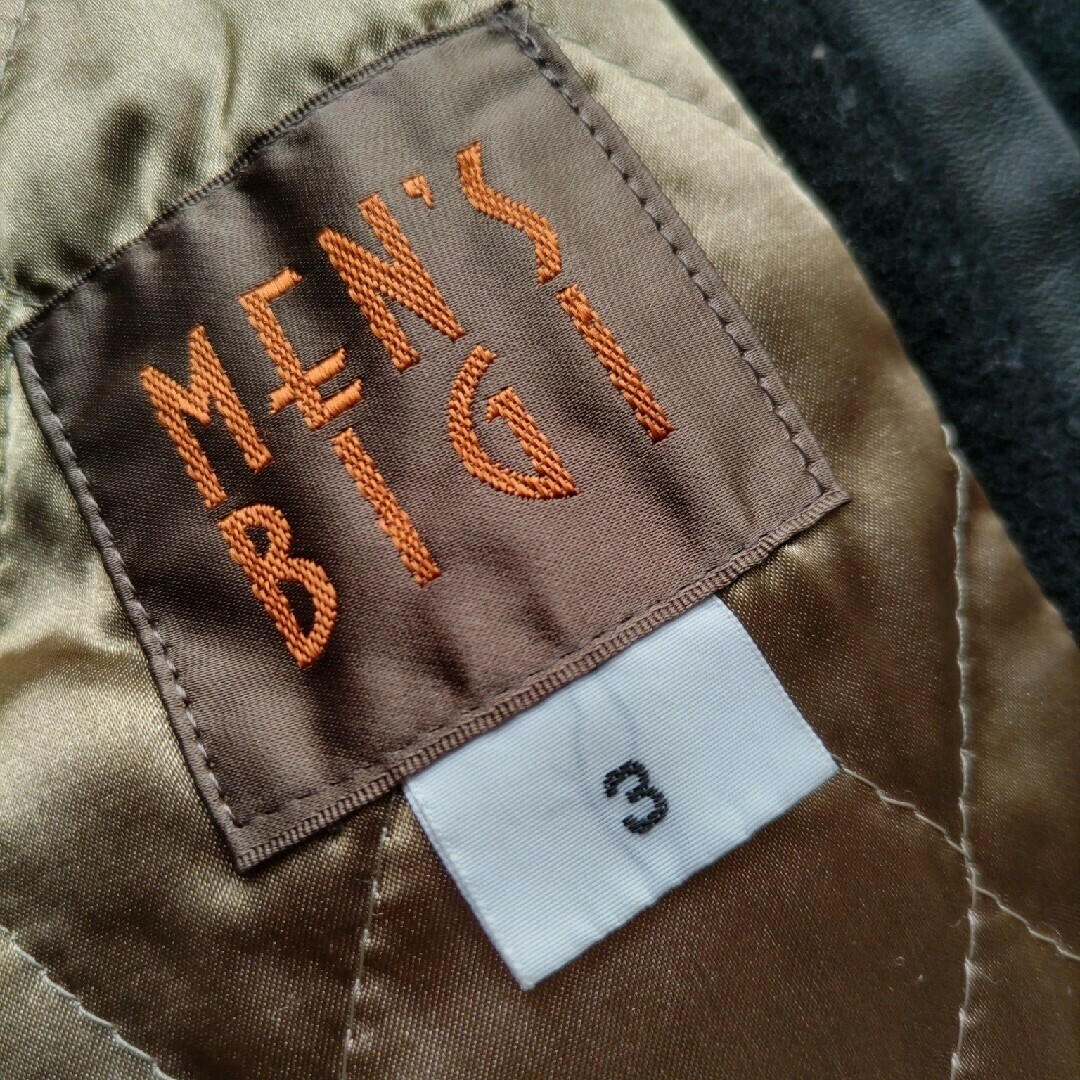 MEN'S BIGI - メンズビギ 袖レザー ウールスタジャン ワッペンの MEN'S BIGI - メンズビギ 袖レザー ウールスタジャン ワッペンの