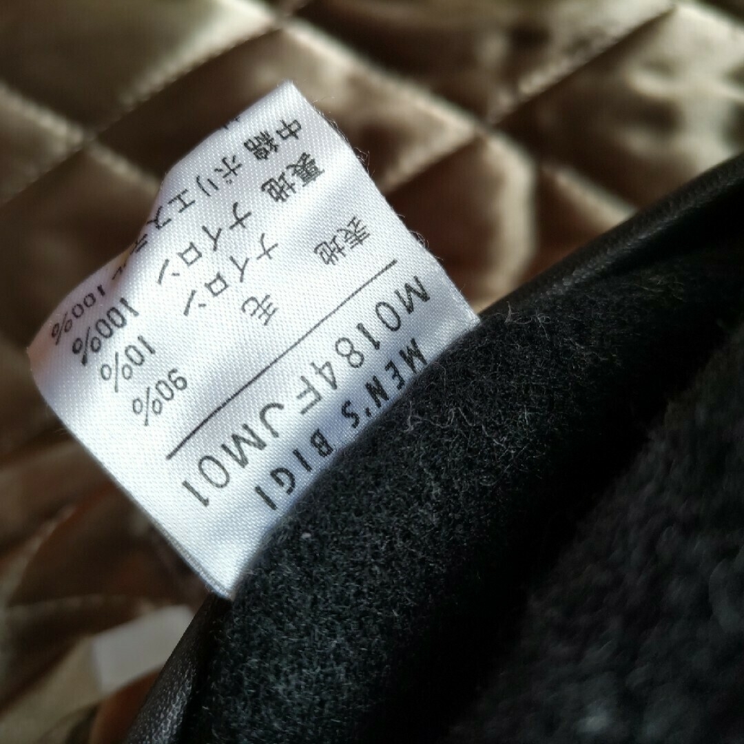 MEN'S BIGI - メンズビギ 袖レザー ウールスタジャン ワッペンの MEN'S BIGI - メンズビギ 袖レザー ウールスタジャン ワッペンの