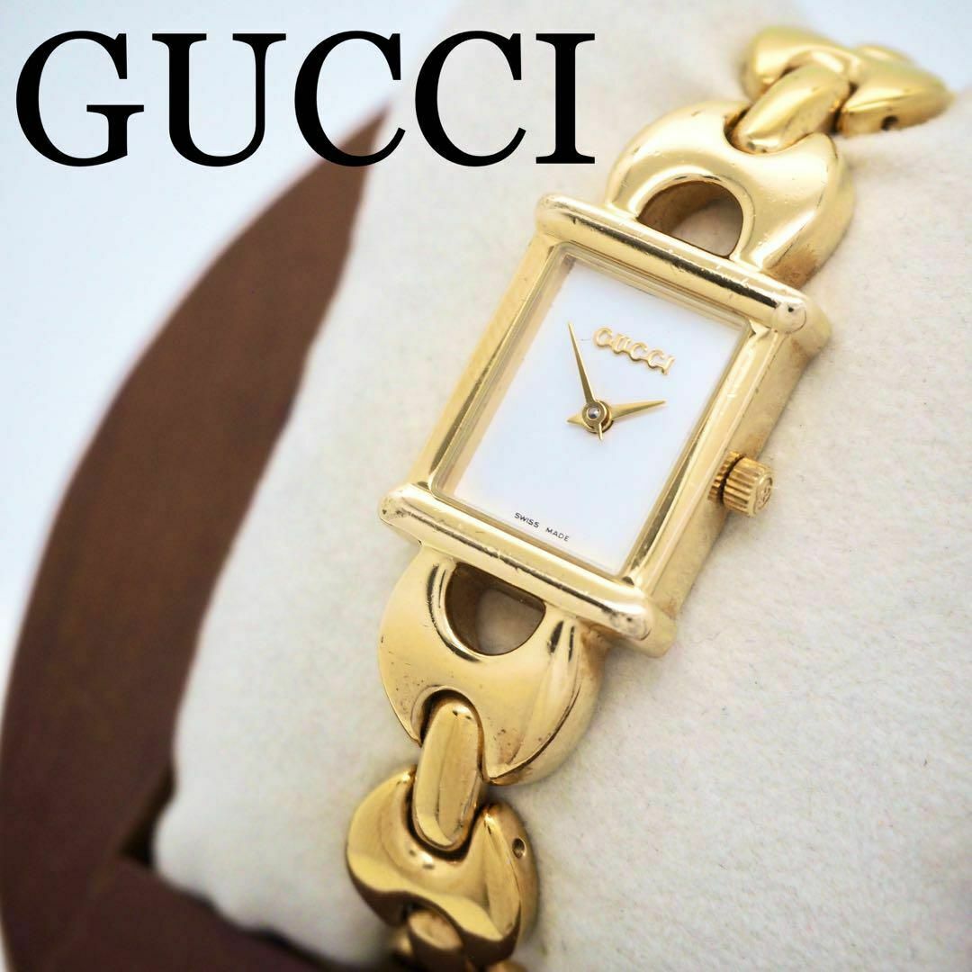 557 GUCCI グッチ 1800L ゴールドバンド ホワイト ブレスレット 557 GUCCI グッチ 1800L ゴールドバンド ホワイト ブレスレット
