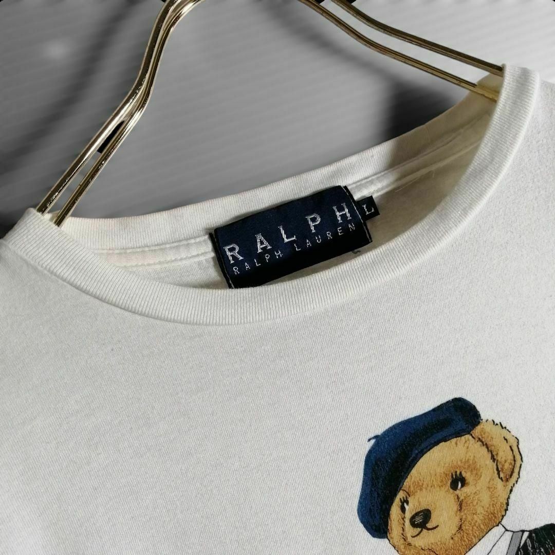 ラルフローレン ポロベア プリントTシャツ 白 90s 00s 古着 1688 ラルフローレン ポロベア プリントTシャツ 白 90s 00s 古着 1688