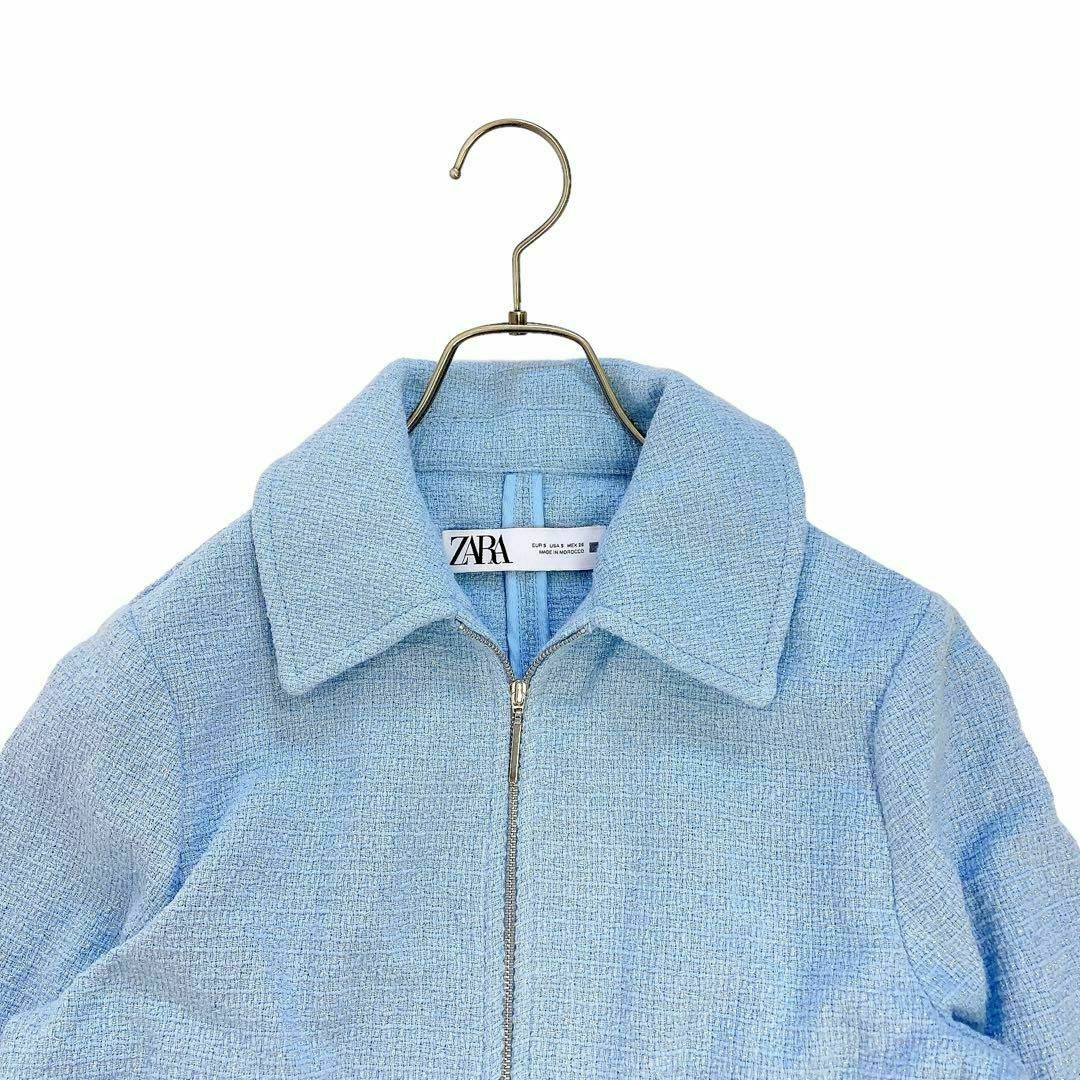 ZARA - 09T997☆ ZARA ツイード ラメ入り ジップアップ ZARA - 09T997☆ ZARA ツイード ラメ入り ジップアップ