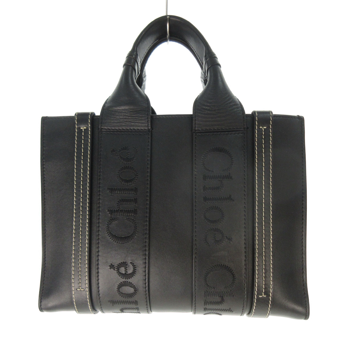 chloe クロエ WOODY ウッディ スモール トートバッグ ブラック 黒 chloe クロエ WOODY ウッディ スモール トートバッグ ブラック 黒
