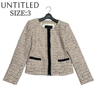 UNTITLED - 美品 アンタイトル 大きいサイズ ツイード ノー UNTITLED - 美品 アンタイトル 大きいサイズ ツイード ノー