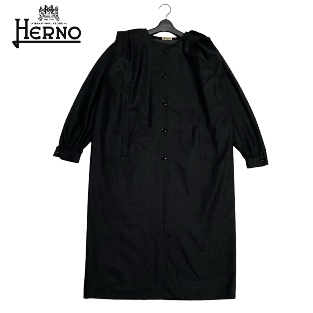 HERNO - HERNO ヘルノ イタリア製 ウール ハーフボタン 薄手 HERNO - HERNO ヘルノ イタリア製 ウール ハーフボタン 薄手