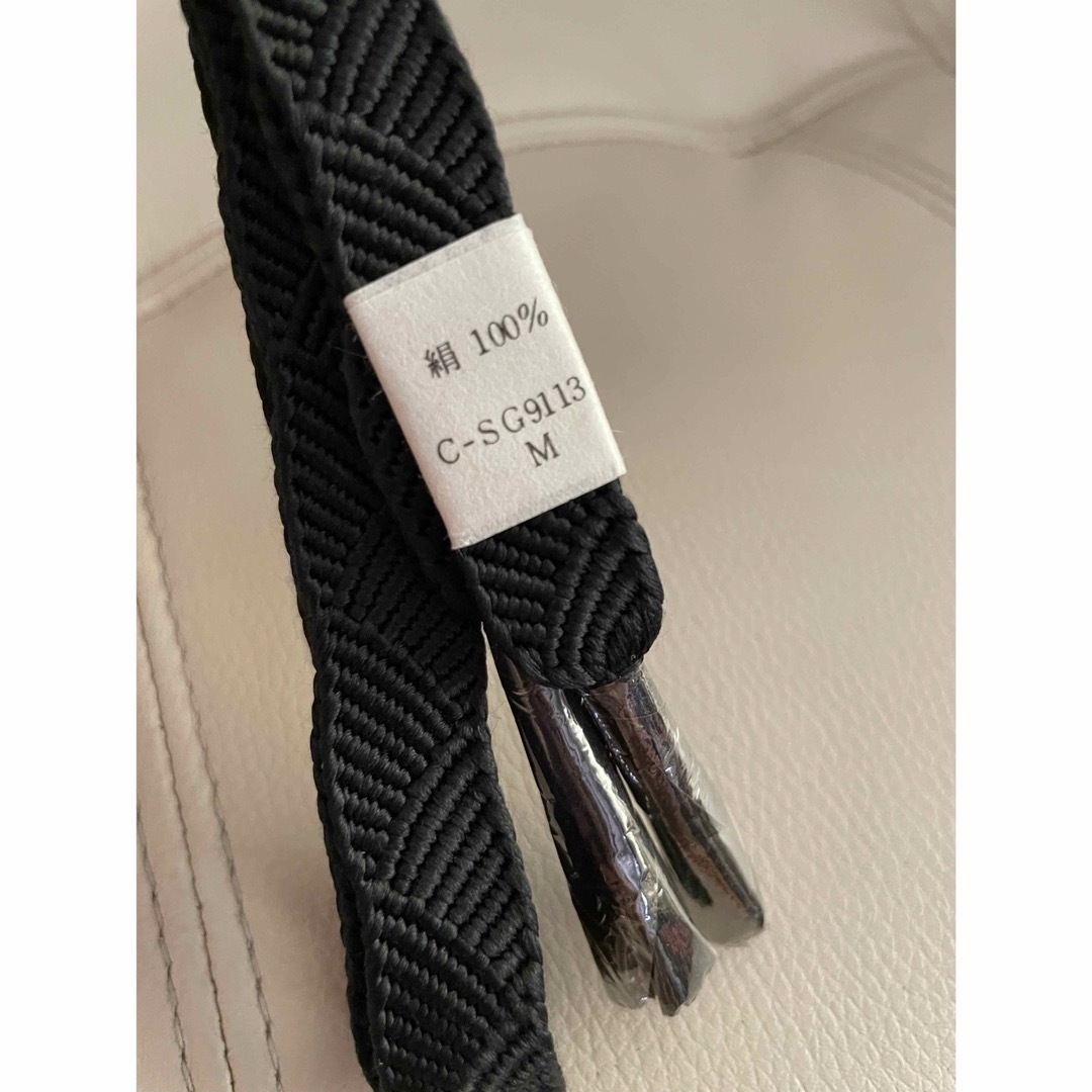 ゆ130 和装用 帯揚げ&帯締めセット 喪服用 着物 新品 組紐 絹100% レディースの水着/浴衣(着物)の商品写真