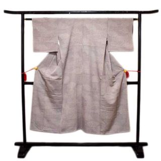 138 鮫小紋 袷 正絹 仕立て上り品 作家物落款入り(着物)