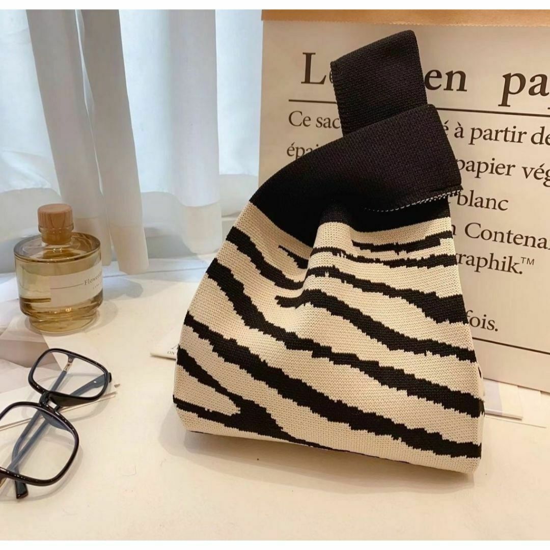 ニット編み ミニバッグトートバッグ レディース ハンドバッグサブバッグ軽量 レディースのバッグ(ハンドバッグ)の商品写真