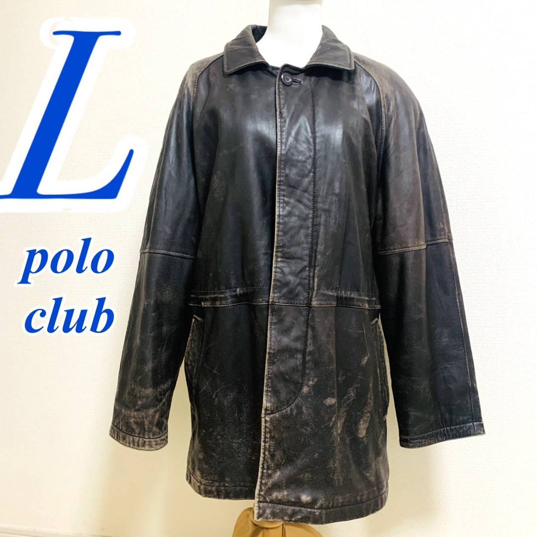 ポロクラブ Polo Club レザー ジャケット Lサイズ ブラウン ポロクラブ Polo Club レザー ジャケット Lサイズ ブラウン