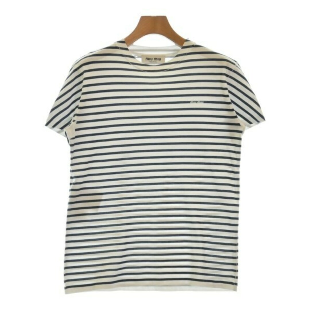 MIU MIU - Miu Miu ミュウミュウ Tシャツ・カットソー S 白x紺 MIU MIU - Miu Miu ミュウミュウ Tシャツ・カットソー S 白x紺