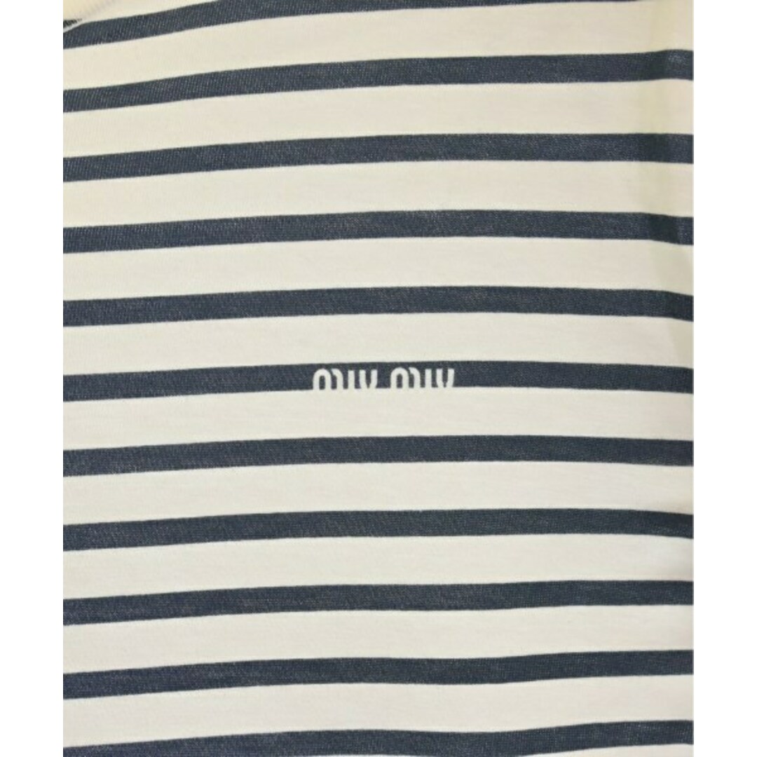 MIU MIU - Miu Miu ミュウミュウ Tシャツ・カットソー S 白x紺 MIU MIU - Miu Miu ミュウミュウ Tシャツ・カットソー S 白x紺
