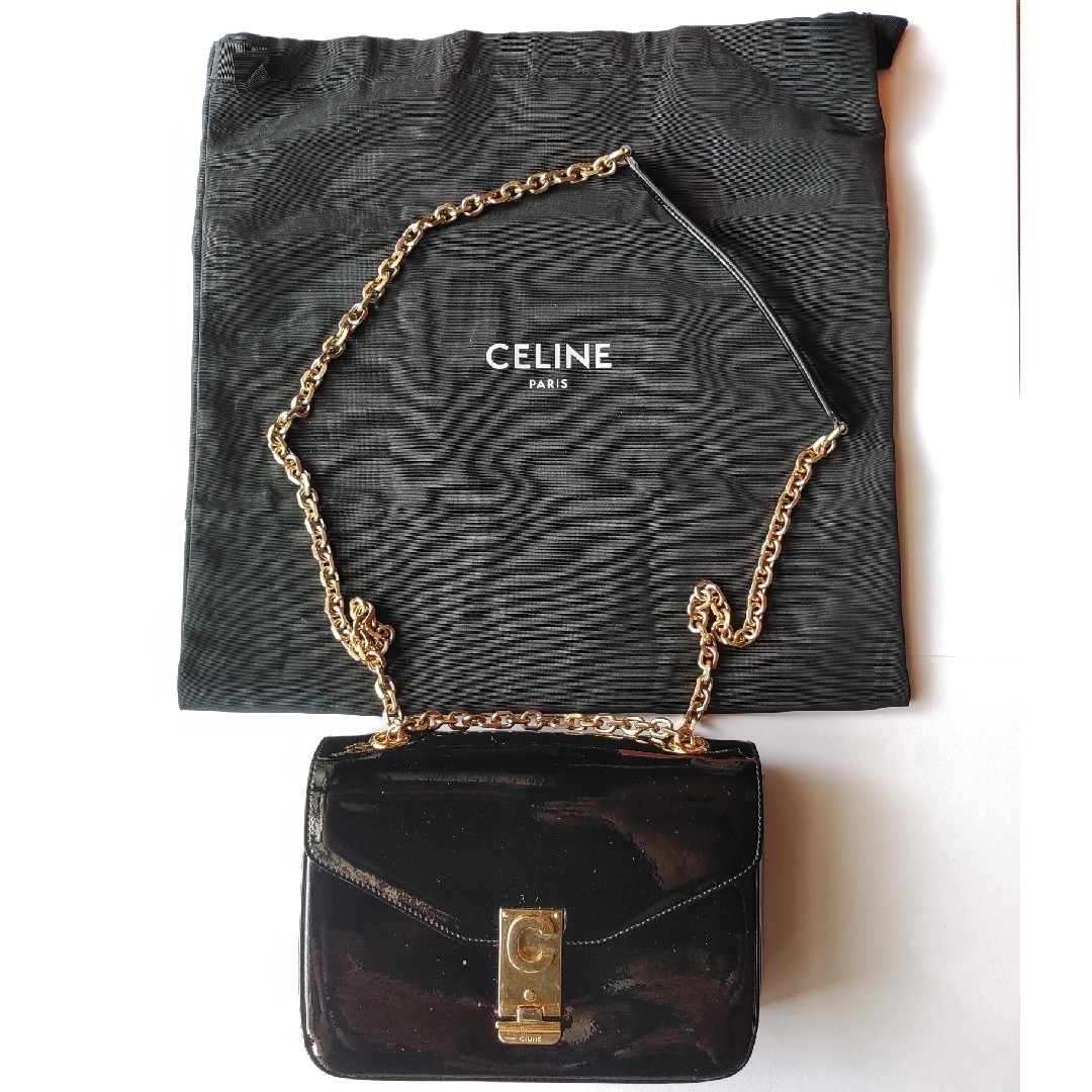 CELINE - 【中古品】セリーヌ パテントレザー セー ショルダーバッグ