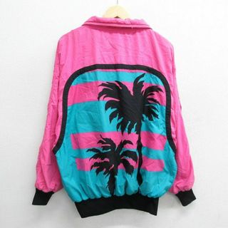 XL☆古着 長袖 ハーフジップ ナイロン ジャケット メンズ ヤシの XL☆古着 長袖 ハーフジップ ナイロン ジャケット メンズ ヤシの