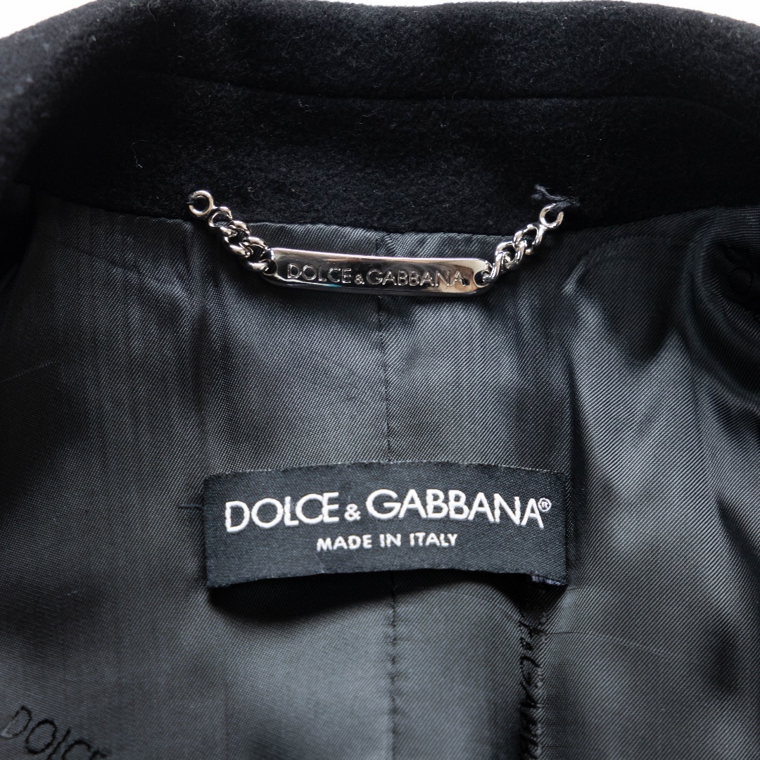 DOLCE&GABBANA】チェスターコート カシミヤ混 ブラック DOLCE&GABBANA】チェスターコート カシミヤ混 ブラック