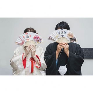 人気★扇子プロップス　前撮り　夫妻　セット　フォトウェディング　前撮り　和装(フォトプロップス)