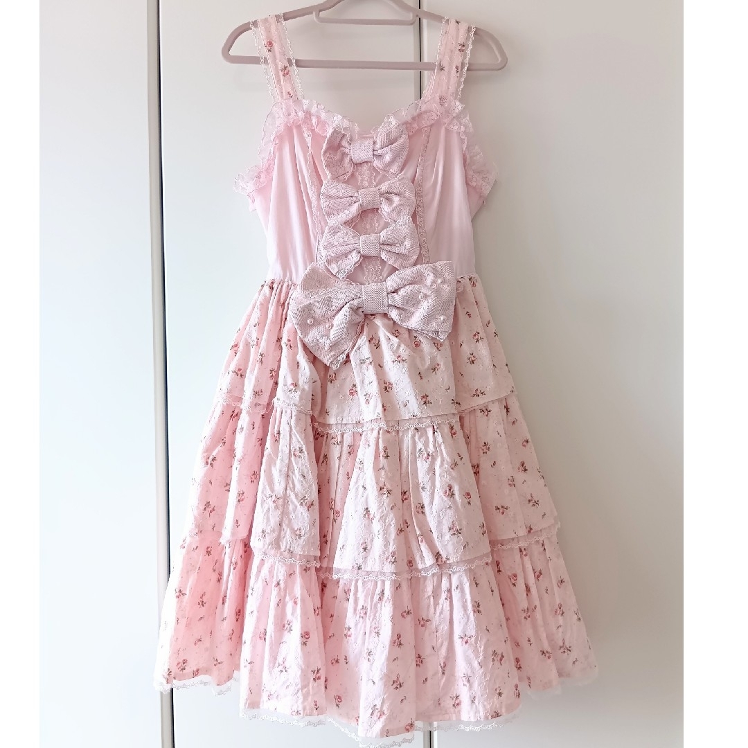 Angelic pretty プチローズ3段フリルジャンパースカート Angelic pretty プチローズ3段フリルジャンパースカート