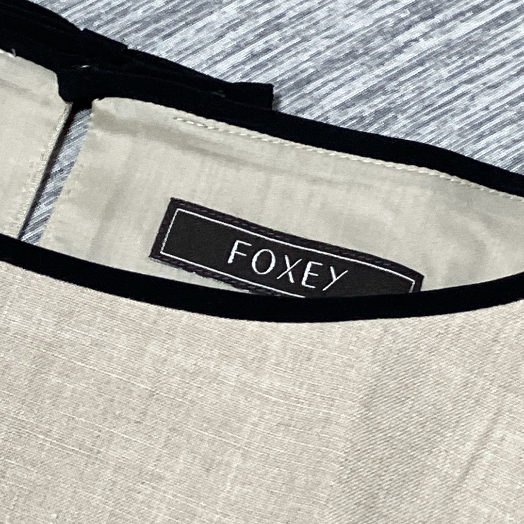 FOXEY フォクシー リネン ドレス ワンピース ノースリーブ FOXEY フォクシー リネン ドレス ワンピース ノースリーブ
