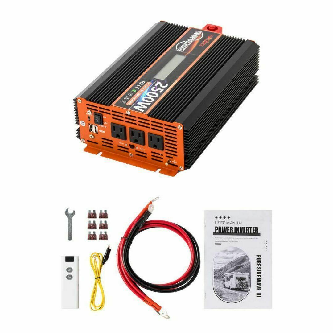 正弦波 インバーター 2500W コンセント USBポート Type-c2218の 正弦波 インバーター 2500W コンセント USBポート Type-c2218の