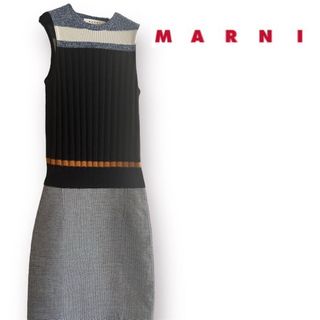 MARNI - 【美品】 MARNI マルニ 切替ニットロングワンピース MARNI - 【美品】 MARNI マルニ 切替ニットロングワンピース