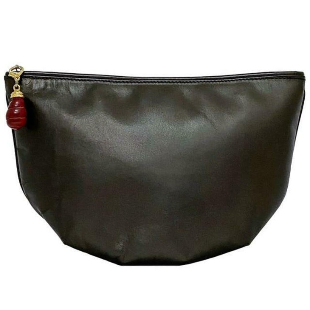 LOEWE - ロエベ ポーチ メタリック ブラウン 美品 舟形 レザー LOEWE - ロエベ ポーチ メタリック ブラウン 美品 舟形 レザー