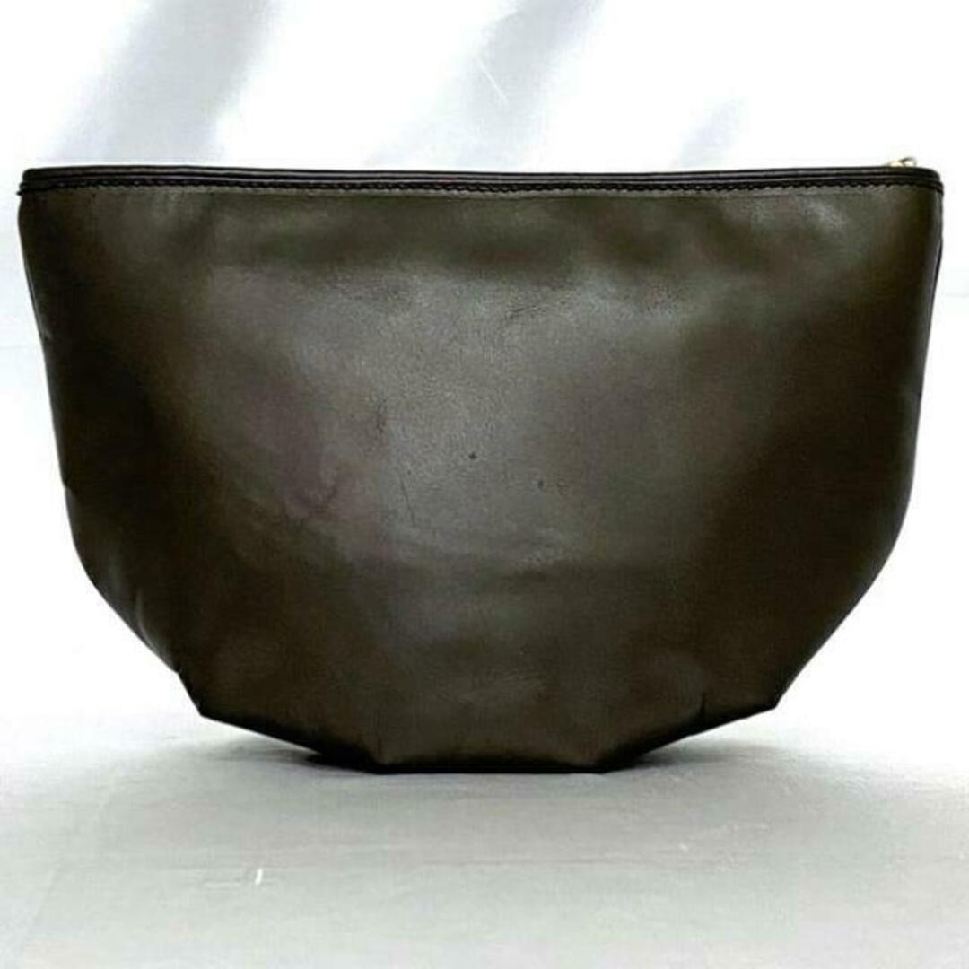 LOEWE - ロエベ ポーチ メタリック ブラウン 美品 舟形 レザー LOEWE - ロエベ ポーチ メタリック ブラウン 美品 舟形 レザー
