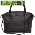 グッチ GUCCI 2way ハンド バッグ 341503 斜め掛け こげ茶 レザー シルバーブラック金具 8229