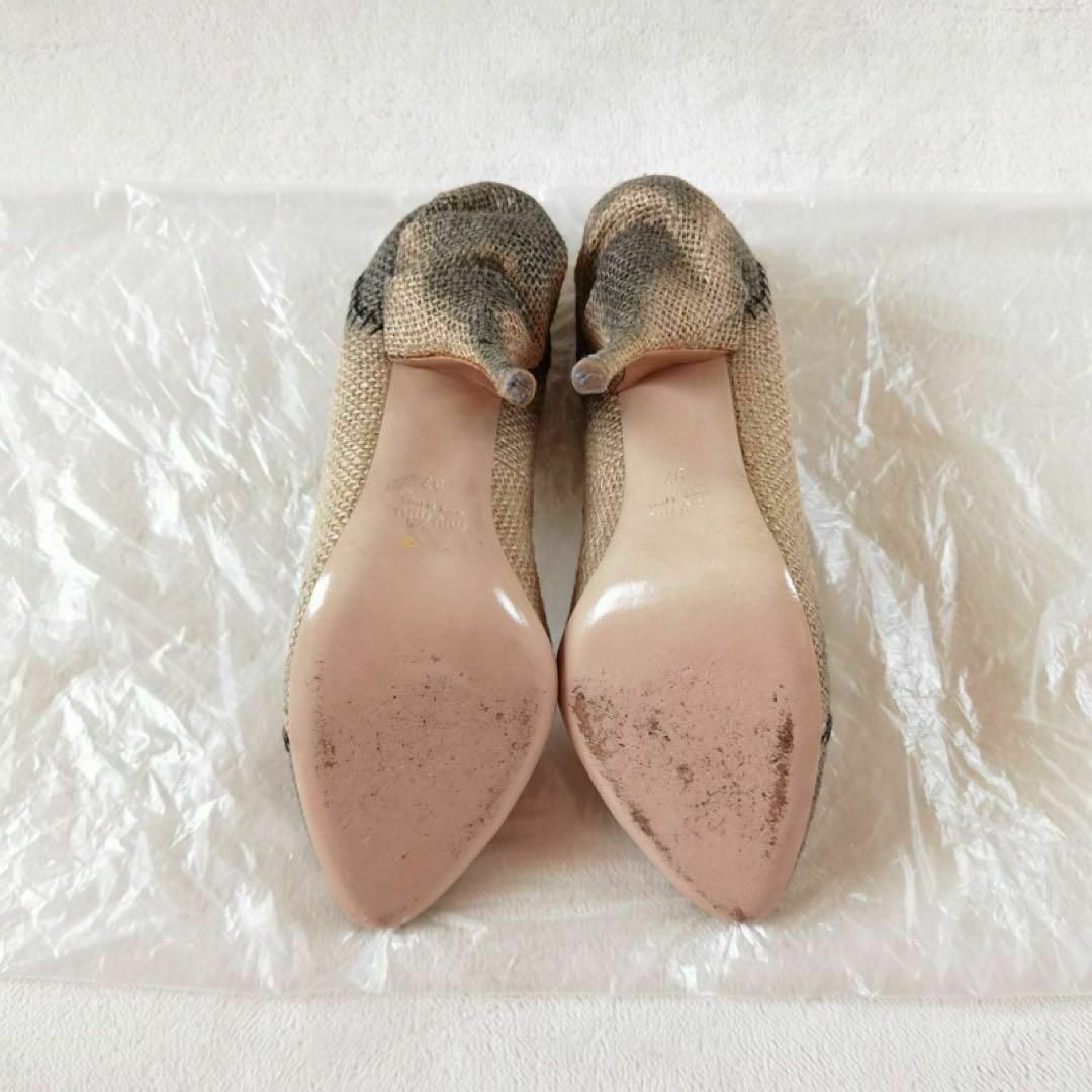 激レア【美品】ミュウミュウ パンプス ラフィア ステッチ バイ 激レア【美品】ミュウミュウ パンプス ラフィア ステッチ バイ