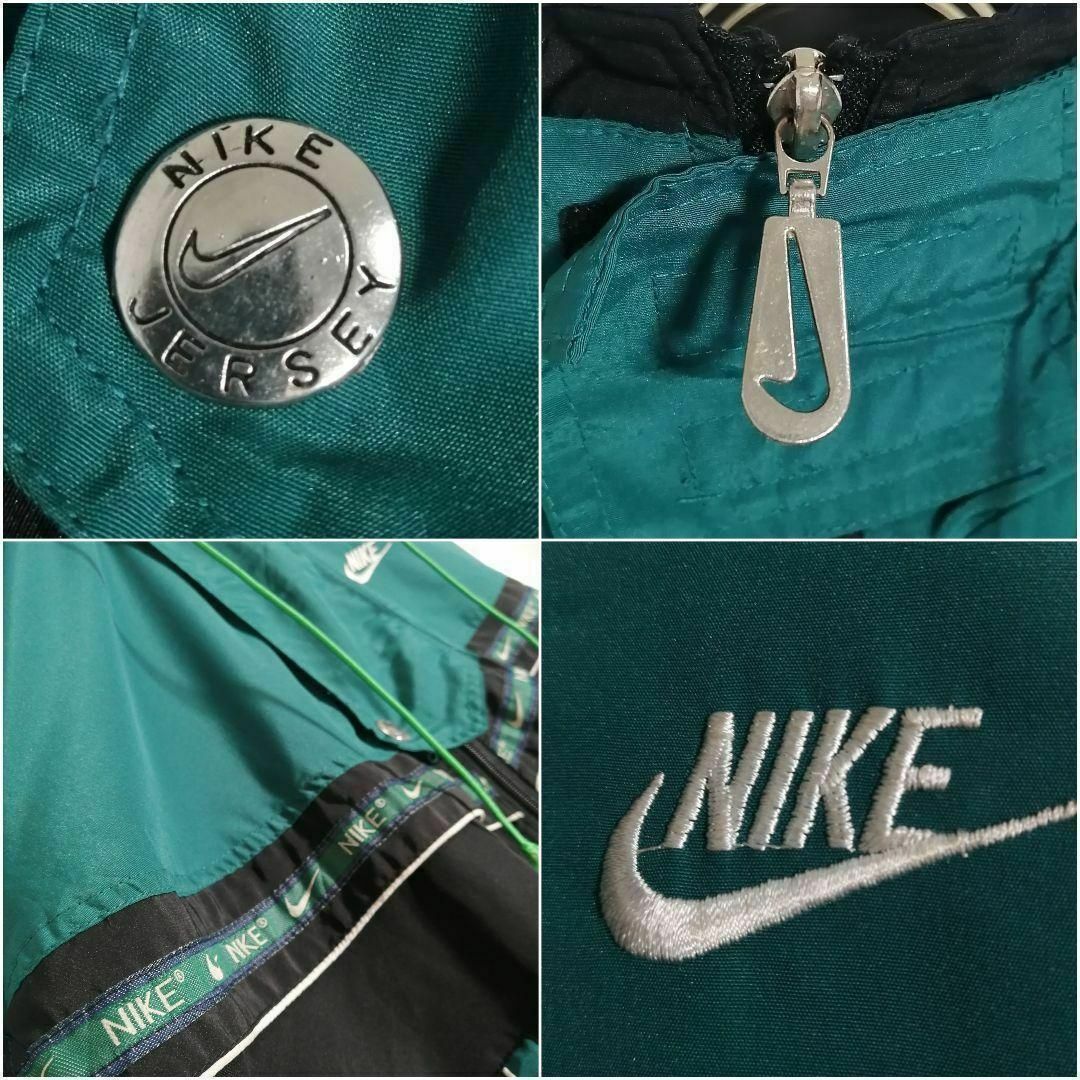 NIKE - 90s NIKE ナイロンジャケット バックロゴ刺繍 グリーン NIKE - 90s NIKE ナイロンジャケット バックロゴ刺繍 グリーン