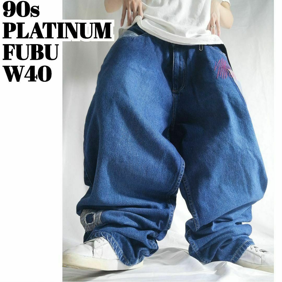 PLATINUM FUBU - 90s プラチナムフブ 極太バギーパンツ デニム PLATINUM FUBU - 90s プラチナムフブ 極太バギーパンツ デニム