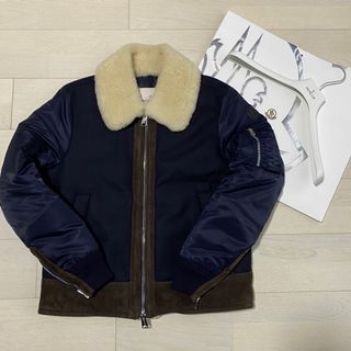 MONCLER - 極美品 希少 モンクレール レザー×ムートンダウン MONCLER - 極美品 希少 モンクレール レザー×ムートンダウン
