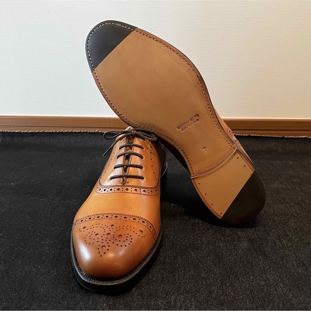 OTSUKA SHOE - 大塚製靴 セミブローグ ライトブラウン 25.0 新品 OTSUKA SHOE - 大塚製靴 セミブローグ ライトブラウン 25.0 新品