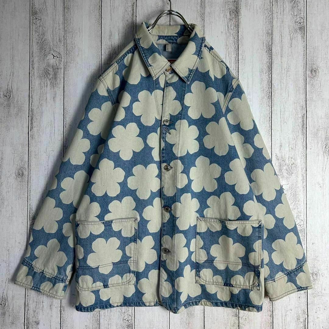 現行モデル】ケンゾー☆総柄入りデニムジャケット バックロゴ 現行モデル】ケンゾー☆総柄入りデニムジャケット バックロゴ