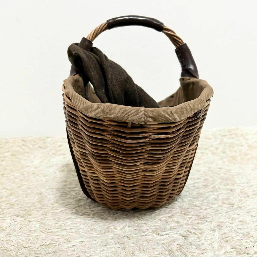 美品 エバゴス かごバッグ 1本手 オイルショルダー ミニミラー 美品 エバゴス かごバッグ 1本手 オイルショルダー ミニミラー