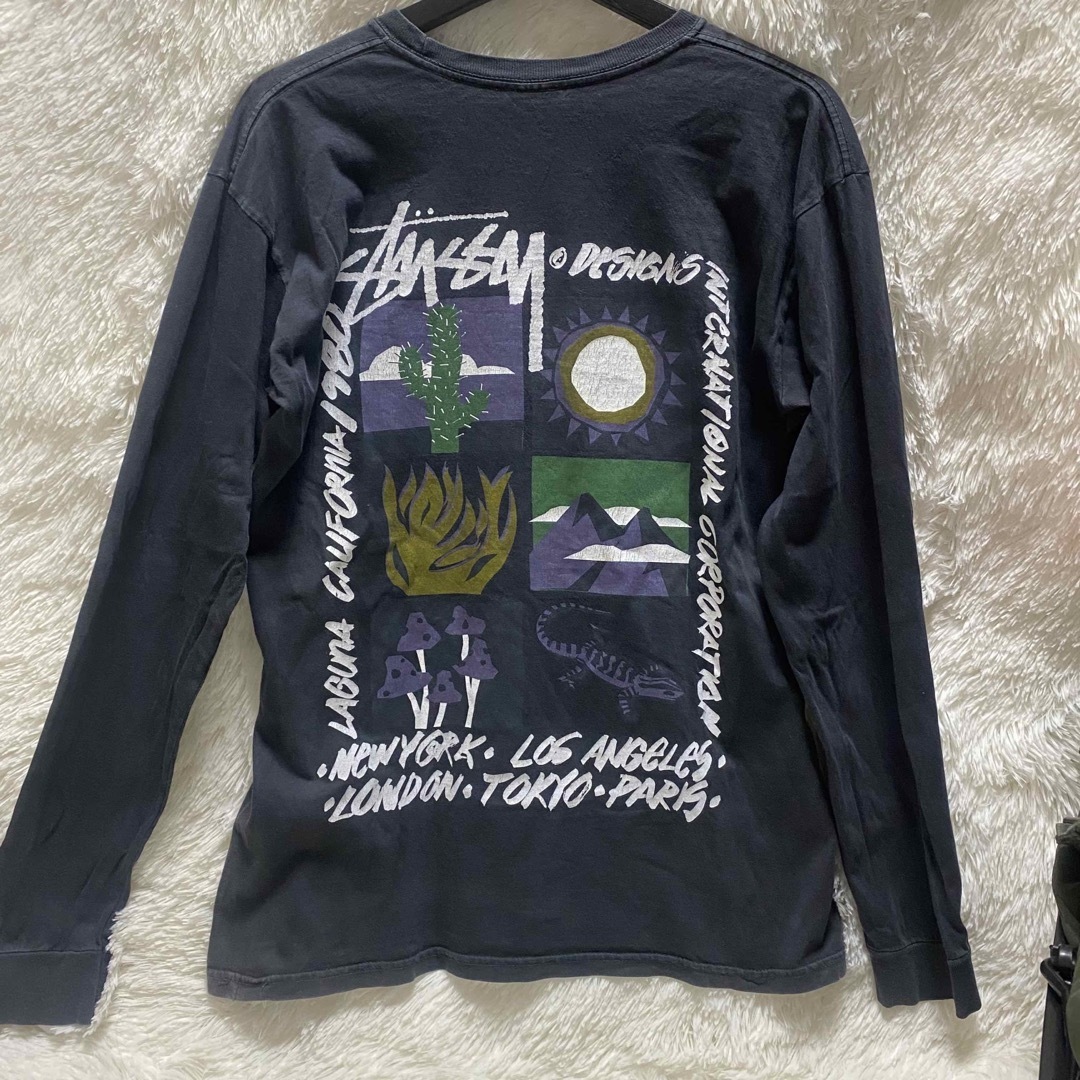 BRONX SCIENCE” old stussy プリント ロンT 墨黒 - トップス BRONX SCIENCE” old stussy プリント ロンT 墨黒 - トップス