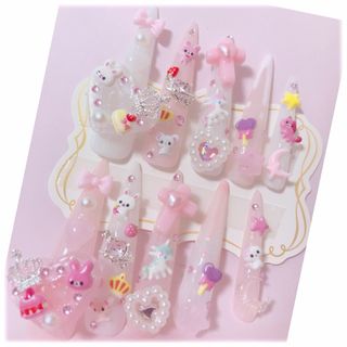 ꒰ NO5 ꒱ネイルチップオーダー 平成女児 量産型 青臭い 地雷 ꒰ NO5 ꒱ネイルチップオーダー 平成女児 量産型 青臭い 地雷