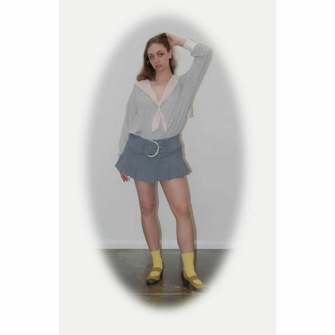 マロスケピーチ Wool Demi Skirt ラップミニスカート - スカート マロスケピーチ Wool Demi Skirt ラップミニスカート - スカート