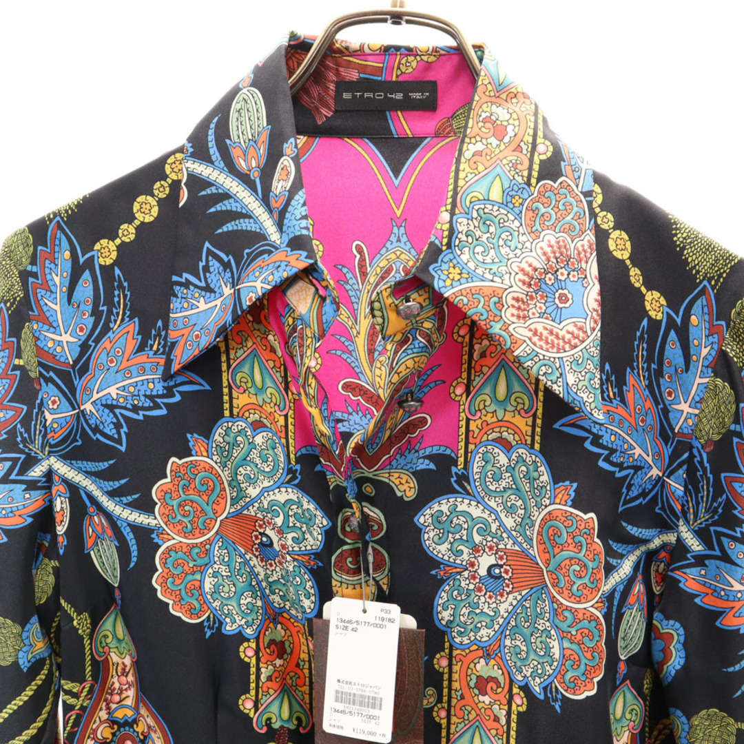 ETRO - 未使用 エトロ イタリア製 シルク 総柄 長袖 シャツ 42 ETRO - 未使用 エトロ イタリア製 シルク 総柄 長袖 シャツ 42