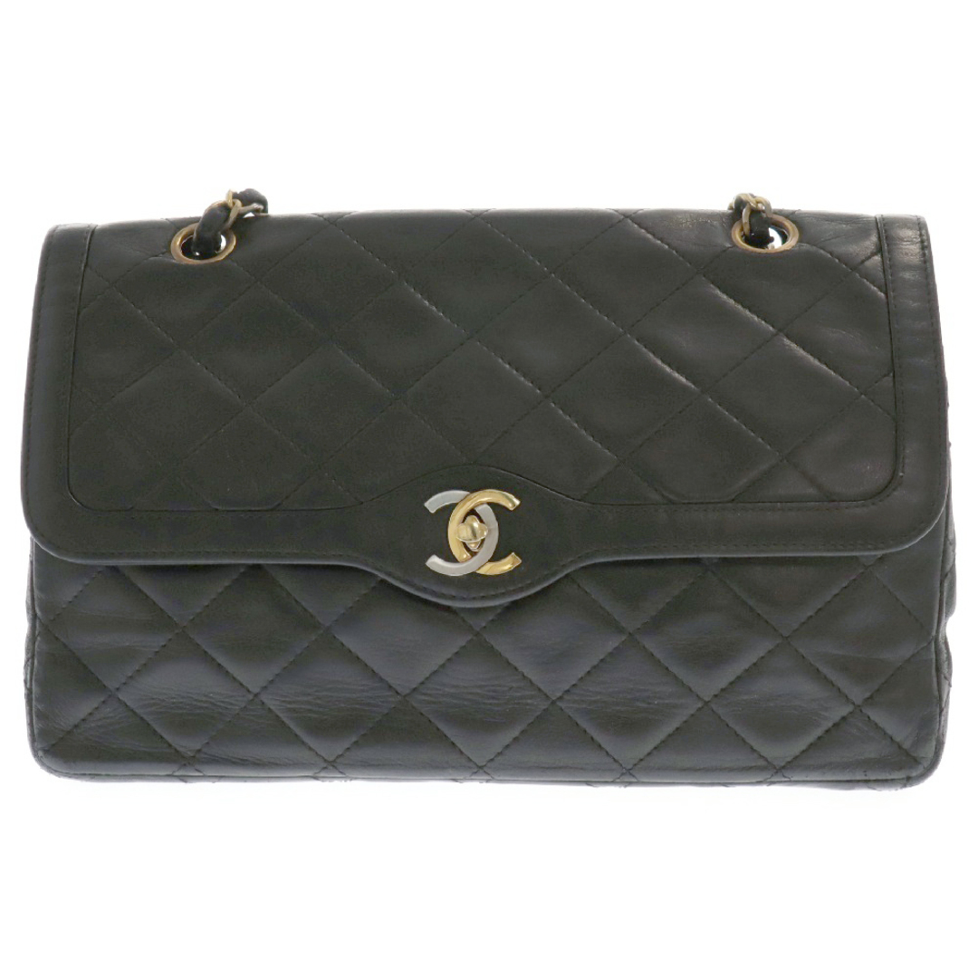 CHANEL - CHANEL シャネル パリ限定 マトラッセ Wフラップ チェーン ショルダーバッグ ブラック
