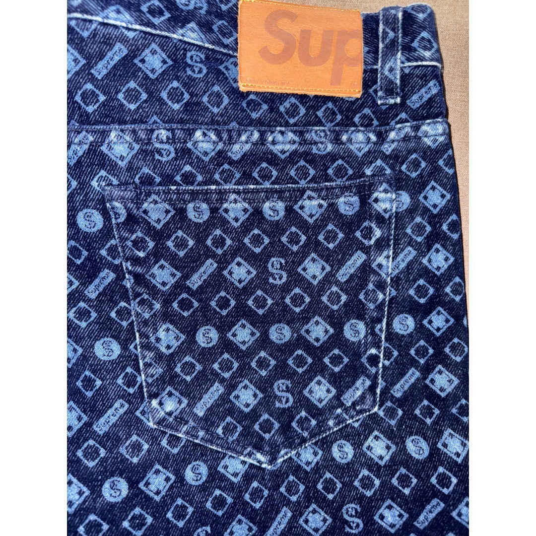 パンツ Supreme Flocked Loose Fit Jean Blue Supreme Flocked Loose Fit Jean 