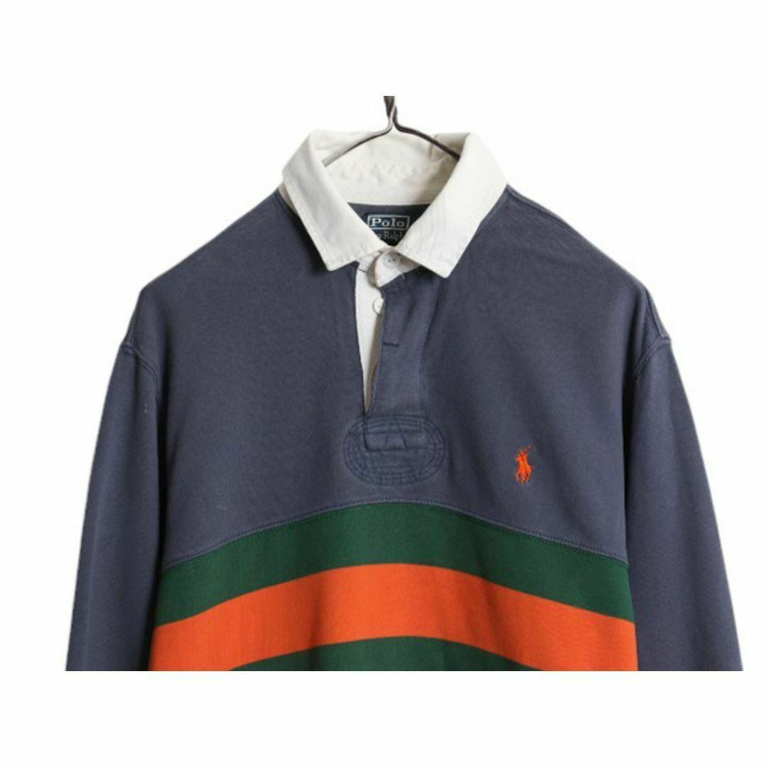 90s ポロ ラルフローレン ボーダー スウェット ラガーシャツ 90s ポロ ラルフローレン ボーダー スウェット ラガーシャツ