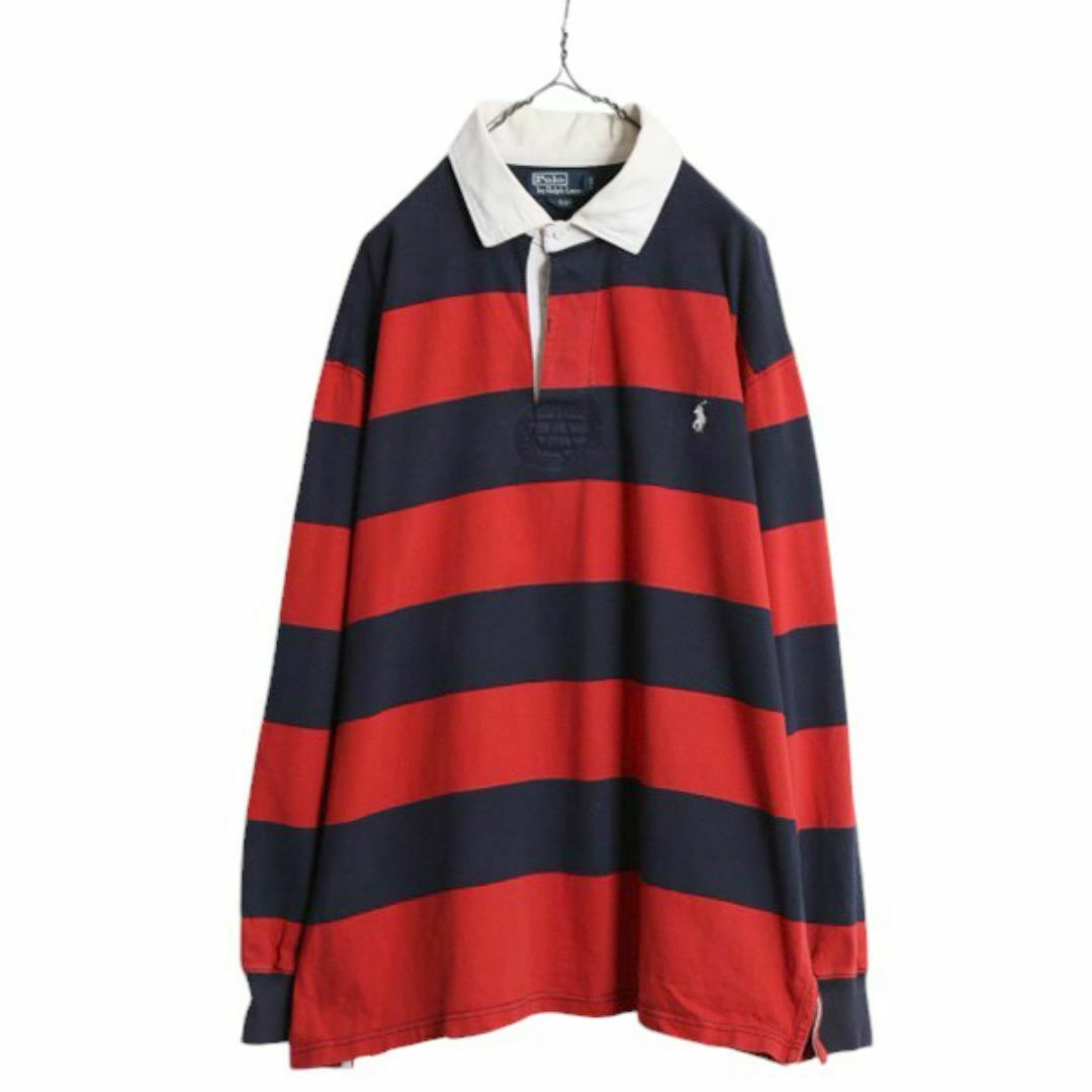 90s ポロ ラルフローレン ボーダー 長袖 ラガー シャツ メンズ 90s ポロ ラルフローレン ボーダー 長袖 ラガー シャツ メンズ