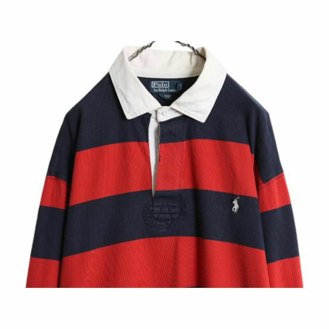 90s ポロ ラルフローレン ボーダー 長袖 ラガー シャツ メンズ 90s ポロ ラルフローレン ボーダー 長袖 ラガー シャツ メンズ