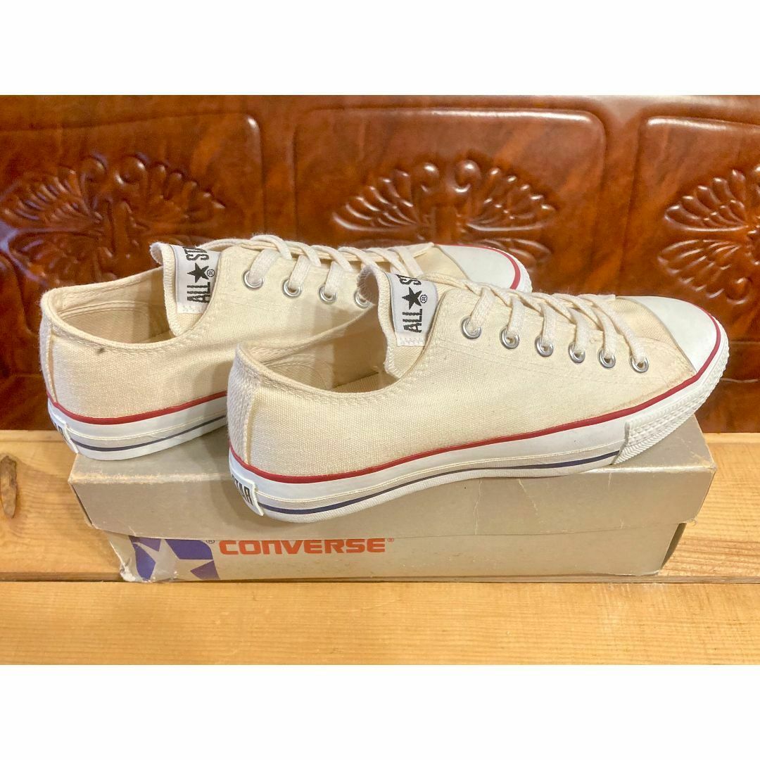 CONVERSE - ☆80s!USA!コンバース オールスター 生成り 銀箱 CONVERSE - ☆80s!USA!コンバース オールスター 生成り 銀箱