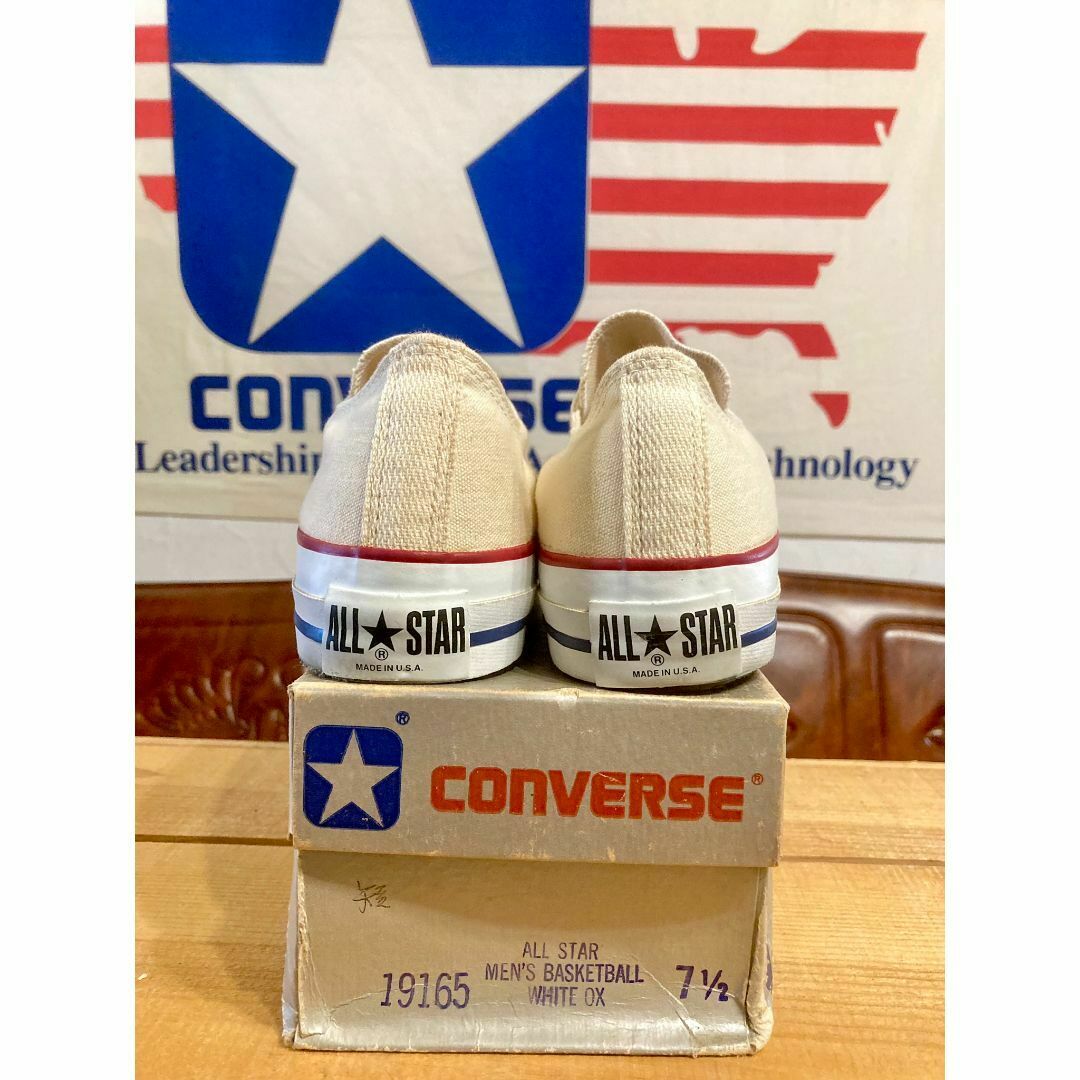 CONVERSE - ☆80s!USA!コンバース オールスター 生成り 銀箱 CONVERSE - ☆80s!USA!コンバース オールスター 生成り 銀箱